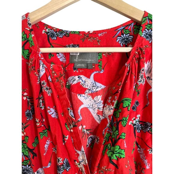 Anthropologie The Somerset Mini in Red Floral Bird Size Large Boho - Picture 2 of 5